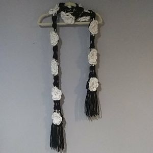 Knitted flower scarf